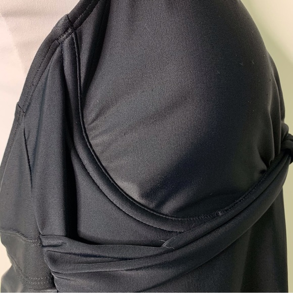 NWT Athleta Women's Black Tara Halter Swim V-Neck Dress Size 38D/DD - Picture 9 of 13